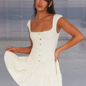 Isabella Denim Bustier Dress - Antique