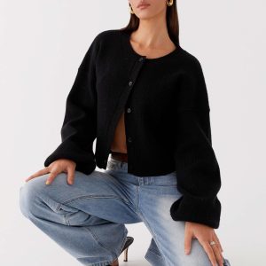 Daphne Knit Cardigan - Black