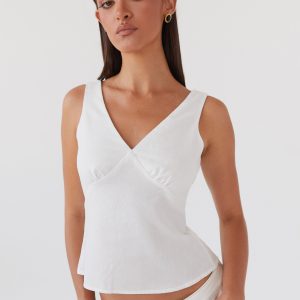 Nori Linen Top - White