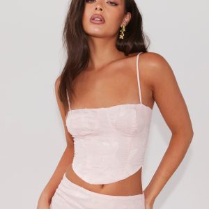 Best Love Lace Up Top - Pink Petal
