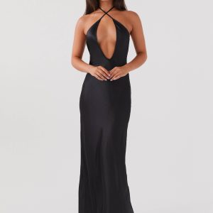 Noir Symphony Maxi Dress - Black