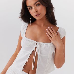 Xanthe Bustier Top - Ivory Mist