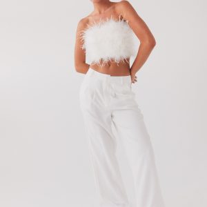 Shake It Off Feather Pants - Snow