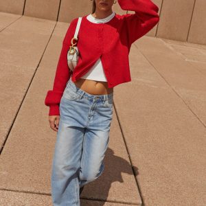 Daphne Knit Cardigan - Cherry