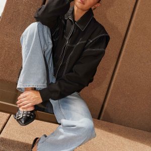 Take The Lead Oversized Bomber Jacket - Shadow