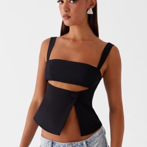 Pia Cut Out Top - Black