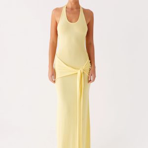 Pina Colada Knit Maxi Dress - Yellow