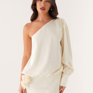 Pippie One Shoulder Mini Dress - Ivory