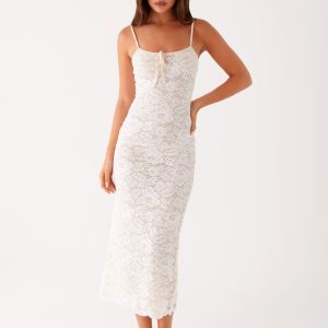 Postcards Lace Midi Dress - Ivory