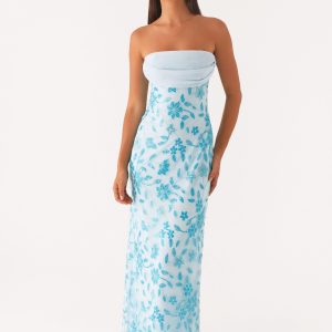 Prism Beaded Maxi Dress - Blue