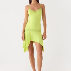 Queen Card Mini Dress - Lime