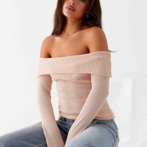 Rina Long Sleeve Knit Top - Blush