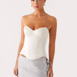 Radar Satin Corset - Ivory
