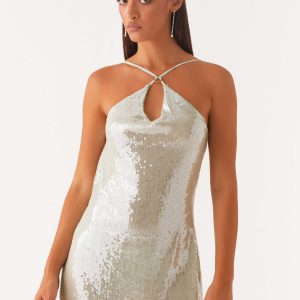 Radiant Energy Cowl Back Mini Dress - Mint