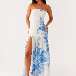 Rebecca Maxi Dress - Blue Floral Print