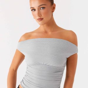 Reva Off Shoulder Top - Grey