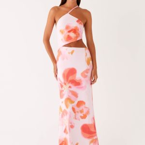Riano Cut Out Maxi Dress - Blushing Blossom