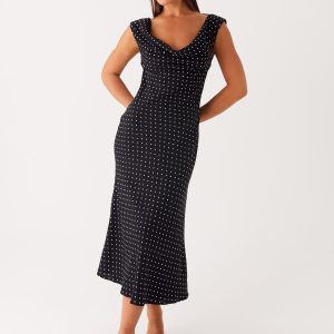 Role Model Maxi Dress - Black Polka Dot