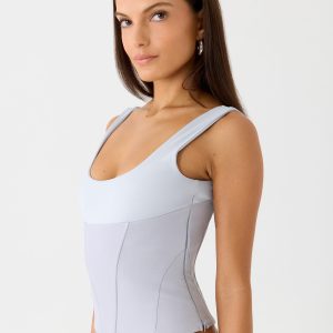 Romana Corset Top - Misty Blue