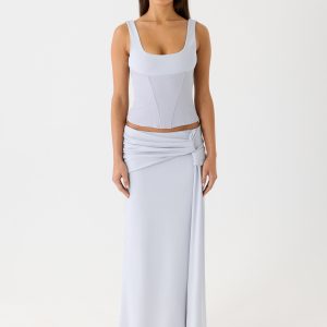 Romana Maxi Skirt - Misty Blue