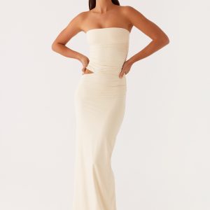 Romee Strapless Maxi Dress - Pastel Yellow