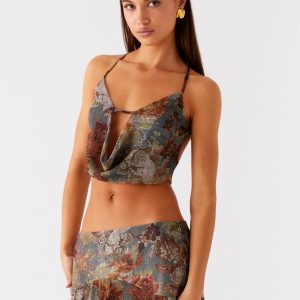 Rosewood Cowl Top - Vintage Blossom