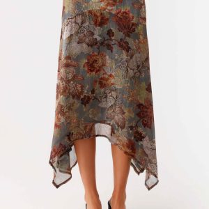 Rosewood Low Rise Midi Skirt - Vintage Blossom