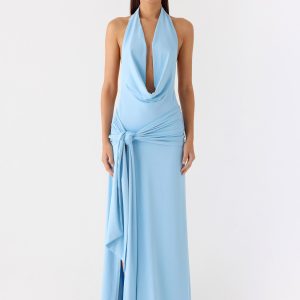 Rowan Ray Cowl Maxi Dress - Blue
