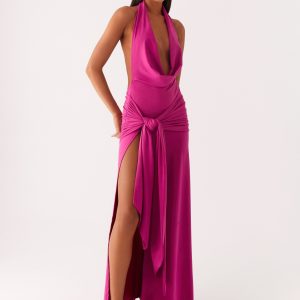Rowan Ray Cowl Maxi Dress - Fuchsia