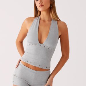 Roxy Halter Top - Grey