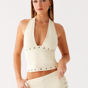 Roxy Halter Top - Muted Yellow