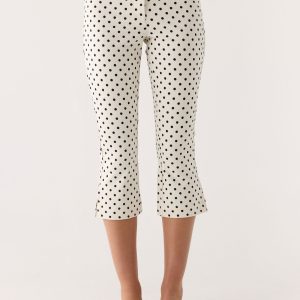 Rue Capri Pants - White Polkadot