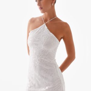 Rumi Beaded Mini Dress - White