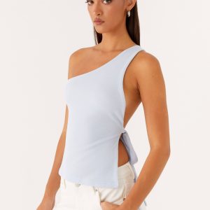Safiya One Shoulder Top - Blue