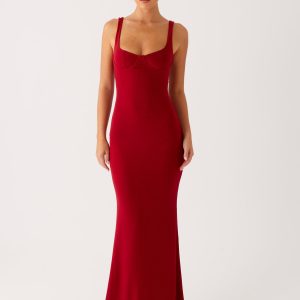 Safiya Maxi Dress - Maroon