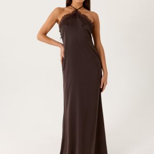 Samaria Halter Maxi Dress - Chocolate