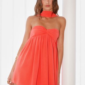 Saturn Mini Dress - Coral