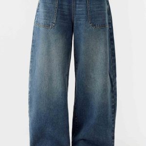 Seethal Low Rise Washed Denim Jeans - Mid Wash Blue