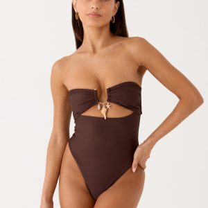 Selvina Strapless Swimsuit - Chocolate