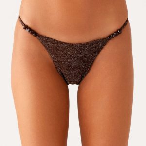 Serefina Bead Bikini Bottom - Chocolate