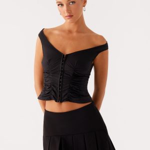 Shelby Pleated Mini Skirt - Black