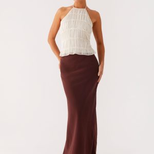 Sienna Sunset Maxi Skirt - Chocolate