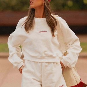 Signature Cropped Sweatshirt - Ivory