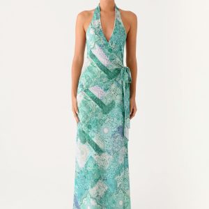 So Chic Maxi Dress - Green Paisley