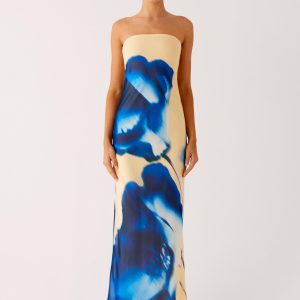 So You Say Strapless Maxi Dress - Heirloom Floral