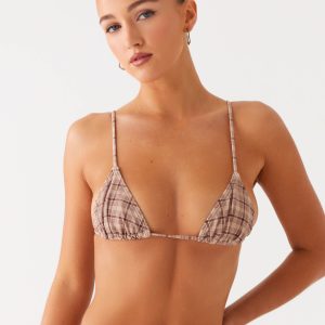Soffa Bikini Top - Brown Check