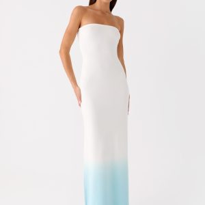 Soft Spoken Knit Maxi Dress - Blue Ombre