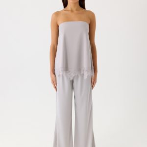 Sorena Low Rise Flared Pants - Misty Blue