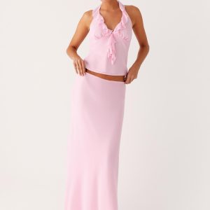 Star Girl Chiffon Maxi Skirt - Baby Pink