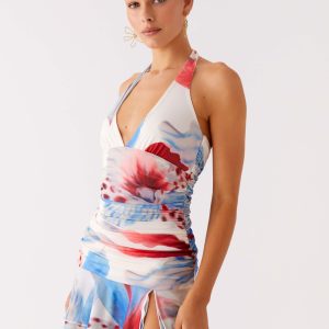 Starlit Night Mini Dress - Deep Sea Bloom